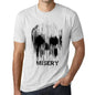 Mens Vintage Tee Shirt Graphic T Shirt Skull Misery Vintage White - Vintage White / Xs / Cotton - T-Shirt