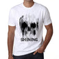 Mens Vintage Tee Shirt Graphic T Shirt Skull Shining White - White / Xs / Cotton - T-Shirt