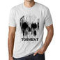 Mens Vintage Tee Shirt Graphic T Shirt Skull Torment Vintage White - Vintage White / Xs / Cotton - T-Shirt