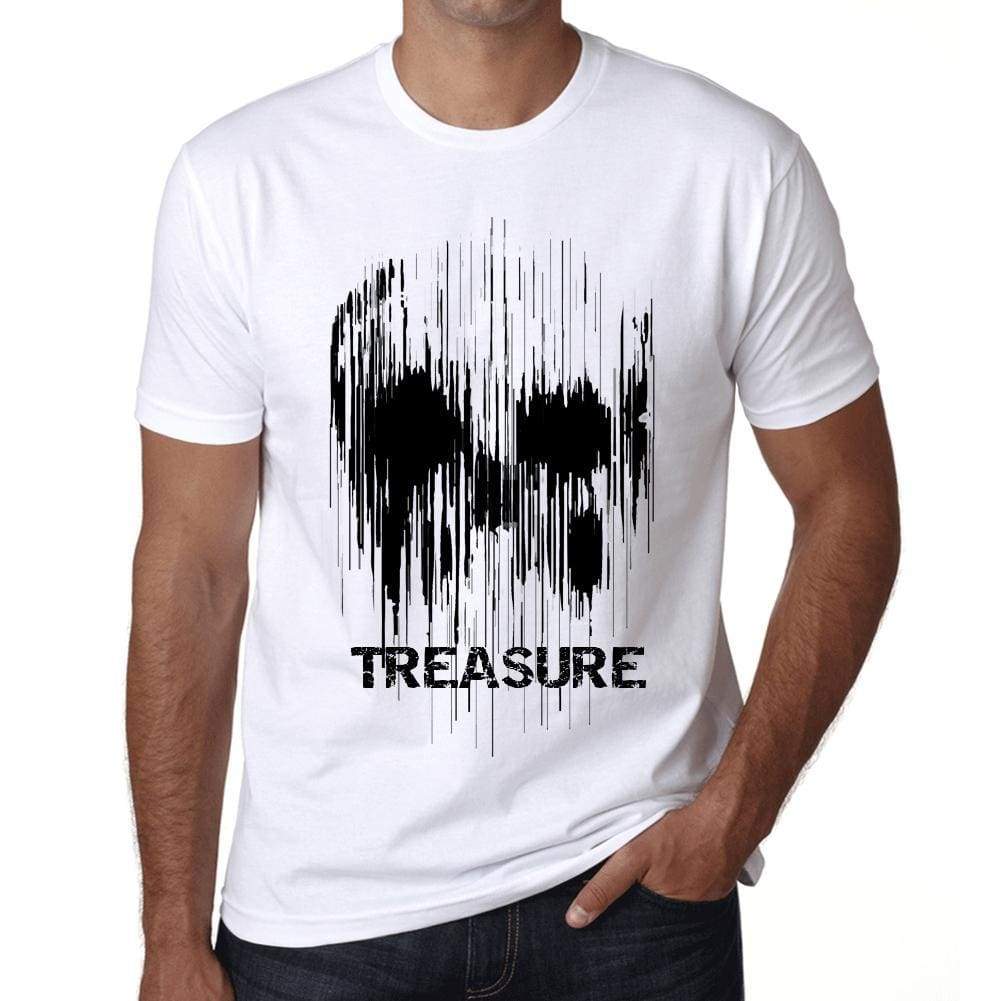 Mens Vintage Tee Shirt Graphic T Shirt Skull Treasure White - White / Xs / Cotton - T-Shirt