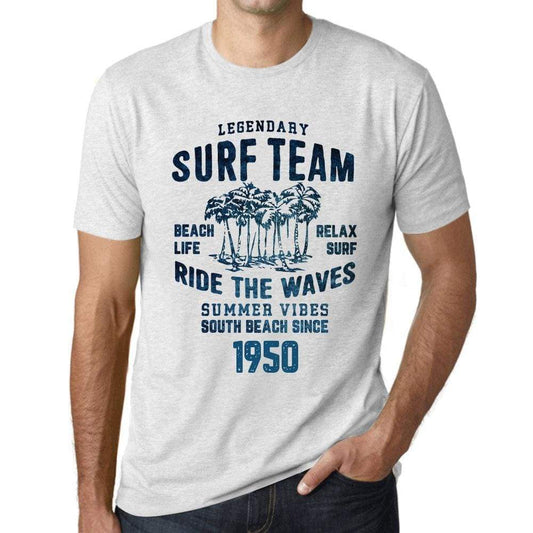 Mens Vintage Tee Shirt Graphic T Shirt Surf Team 1950 Vintage White - Vintage White / Xs / Cotton - T-Shirt