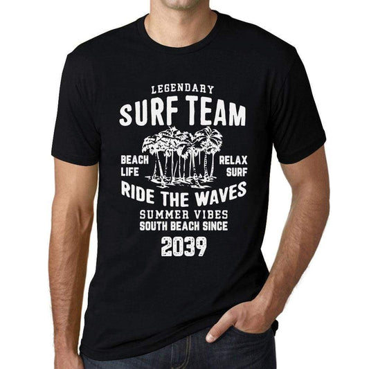 Mens Vintage Tee Shirt Graphic T Shirt Surf Team 2039 Deep Black - Deep Black / Xs / Cotton - T-Shirt