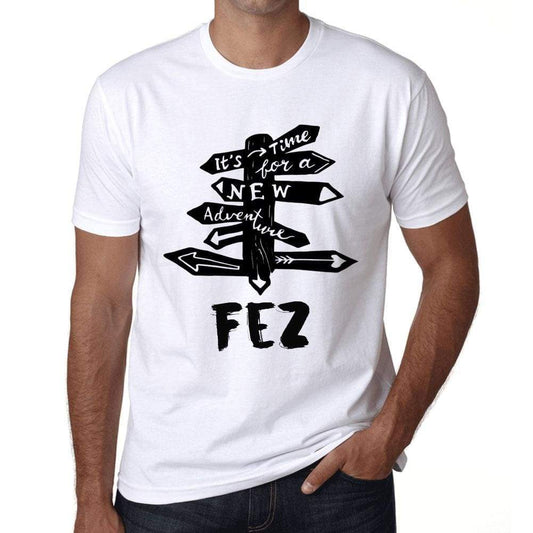 Mens Vintage Tee Shirt Graphic T Shirt Time For New Advantures Fez White - White / Xs / Cotton - T-Shirt