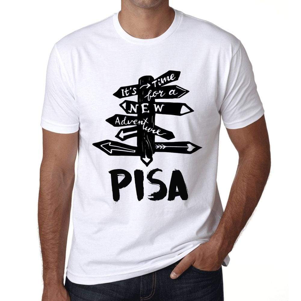 Mens Vintage Tee Shirt Graphic T Shirt Time For New Advantures Pisa White - White / Xs / Cotton - T-Shirt