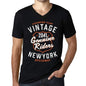 Mens Vintage Tee Shirt Graphic V-Neck T Shirt Genuine Riders 2041 Black - Black / S / Cotton - T-Shirt
