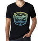 Mens Vintage Tee Shirt Graphic V-Neck T Shirt Strenght And Courage Black - Black / S / Cotton - T-Shirt