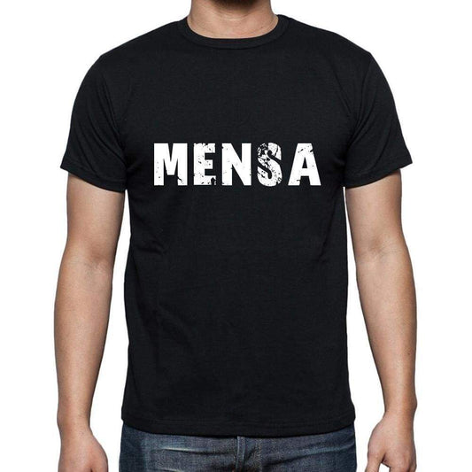 Mensa Mens Short Sleeve Round Neck T-Shirt 5 Letters Black Word 00006 - Casual