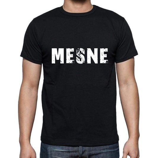Mesne Mens Short Sleeve Round Neck T-Shirt 5 Letters Black Word 00006 - Casual