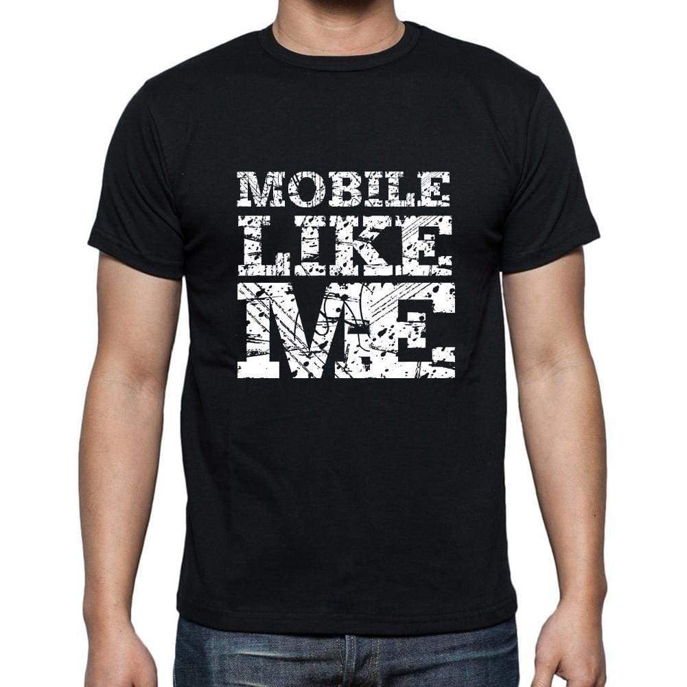 Mobile Like Me Black Mens Short Sleeve Round Neck T-Shirt 00055 - Black / S - Casual