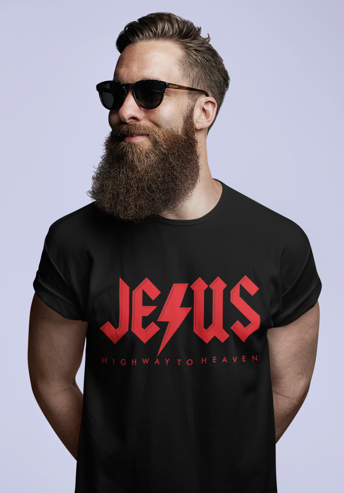 ULTRABASIC Men's T-Shirt Jesus Highway to Heaven - Religious Shirt