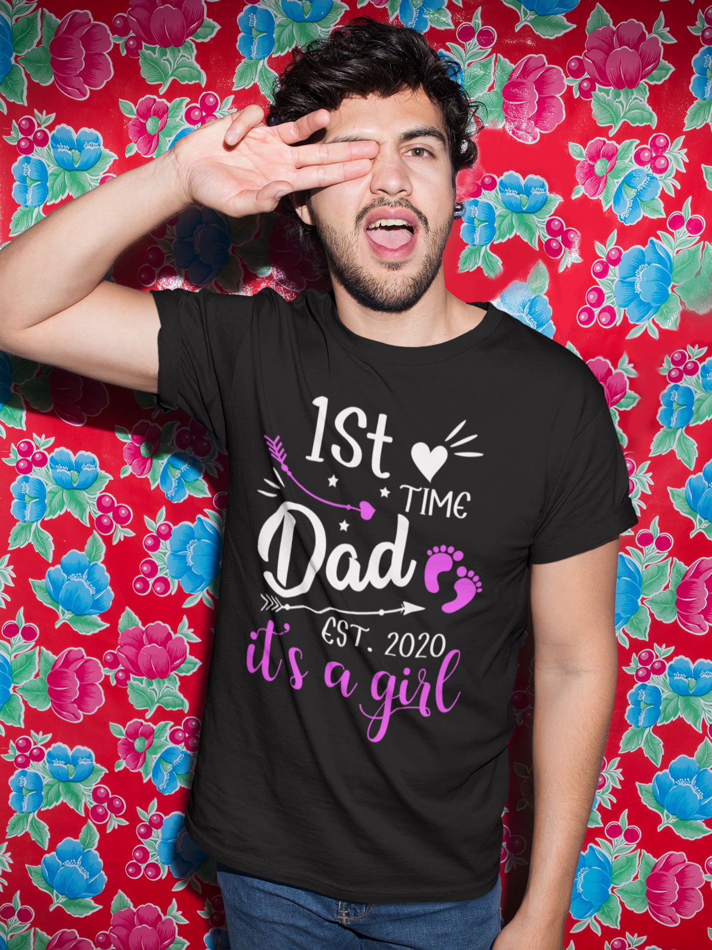 ULTRABASIC Men's Graphic T-Shirt 1st Time Dad Est 2020 It's a Girl - Parenting Time - Father's Day