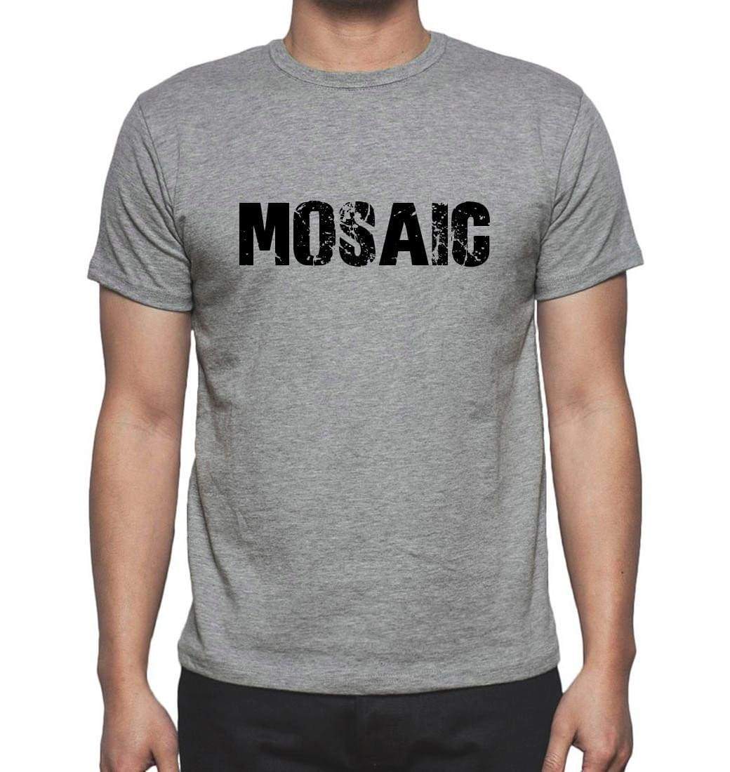 Mosaic Grey Mens Short Sleeve Round Neck T-Shirt 00018 - Grey / S - Casual