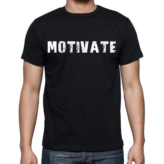 Motivate White Letters Mens Short Sleeve Round Neck T-Shirt 00007