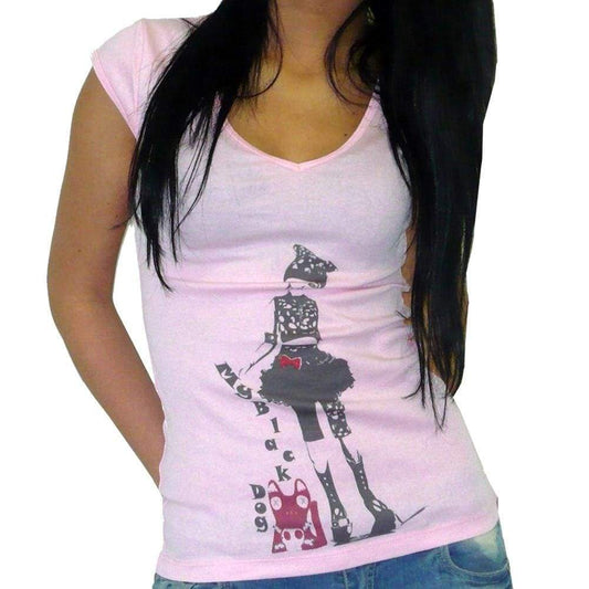 My Black Dog: Womens T-Shirt One In The City