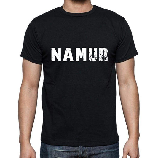Namur Mens Short Sleeve Round Neck T-Shirt 5 Letters Black Word 00006 - Casual