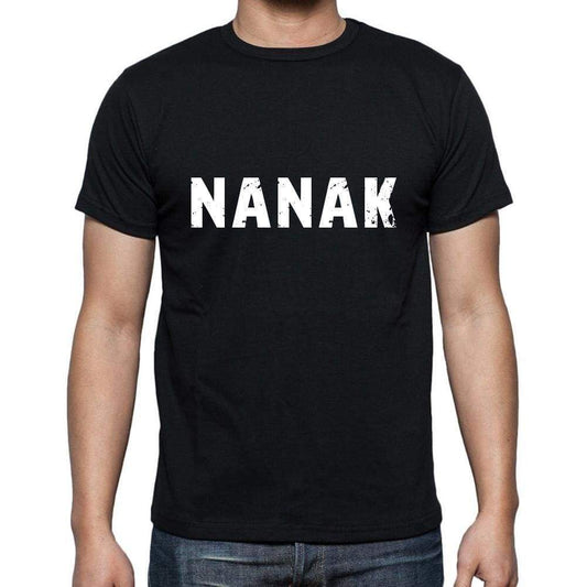 Nanak Mens Short Sleeve Round Neck T-Shirt 5 Letters Black Word 00006 - Casual