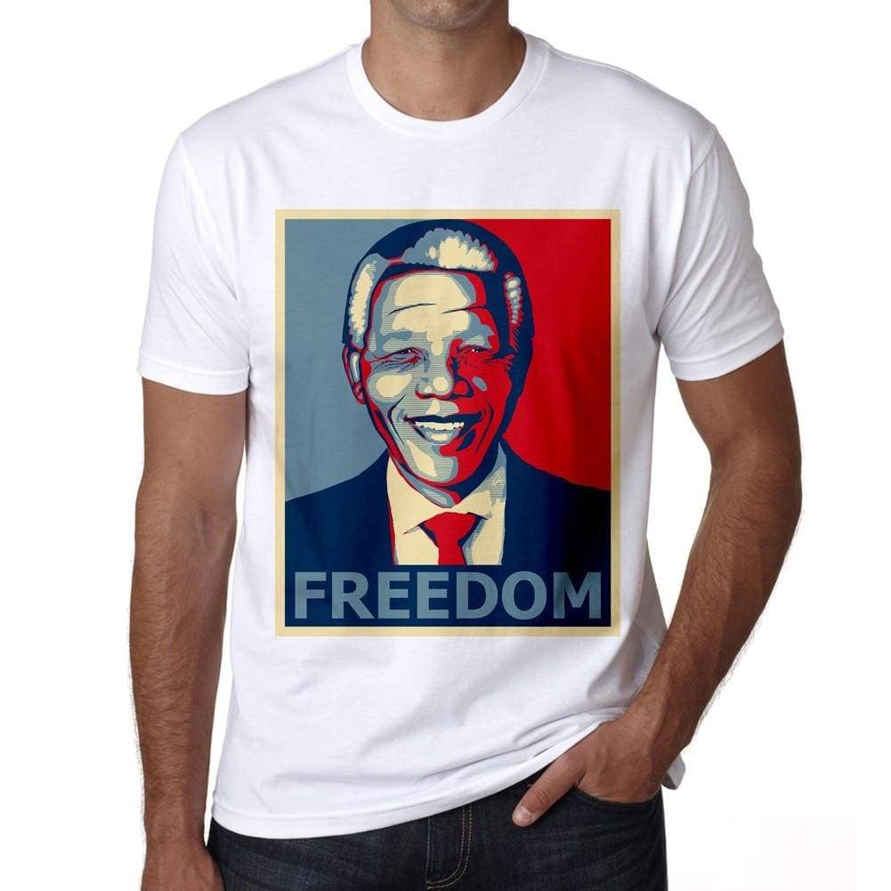 Nelson Mandela Freedom H Tshirt Mens Tee White 100% Cotton 00196