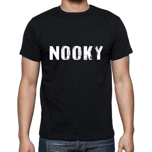 Nooky Mens Short Sleeve Round Neck T-Shirt 5 Letters Black Word 00006 - Casual