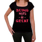 Nuts Being Great Black Womens Short Sleeve Round Neck T-Shirt Gift T-Shirt 00334 - Black / Xs - Casual