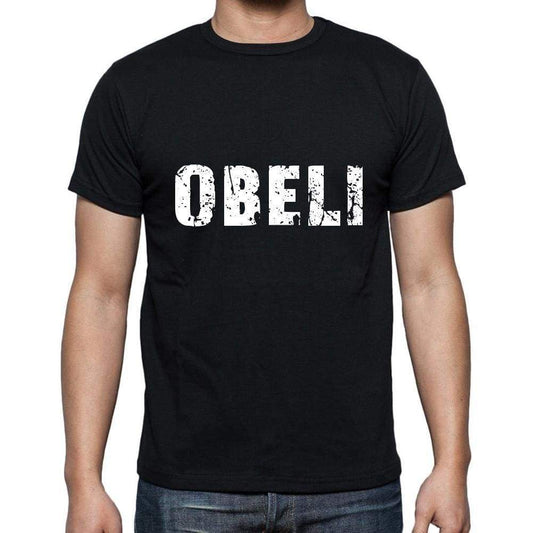 Obeli Mens Short Sleeve Round Neck T-Shirt 5 Letters Black Word 00006 - Casual
