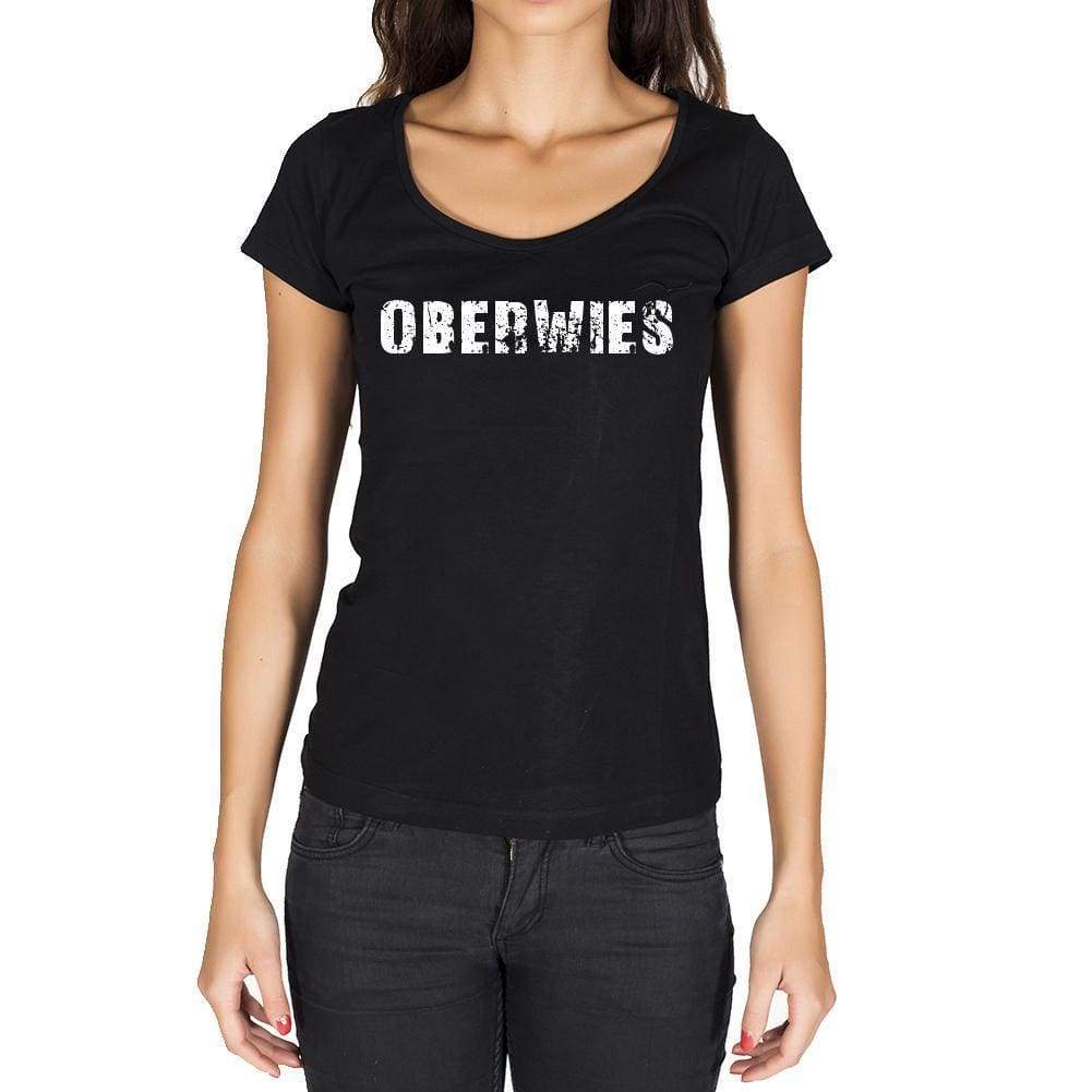 Oberwies German Cities Black Womens Short Sleeve Round Neck T-Shirt 00002 - Casual