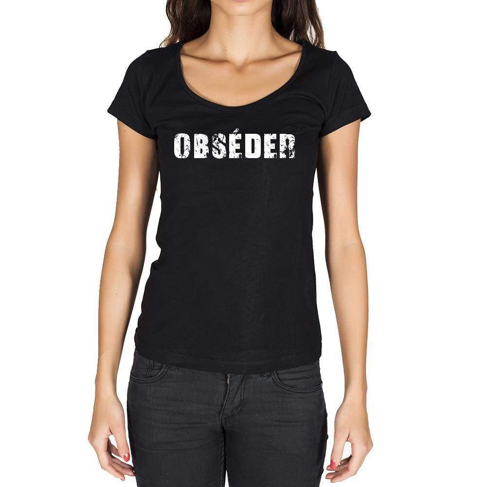 Obséder French Dictionary Womens Short Sleeve Round Neck T-Shirt 00010 - Casual