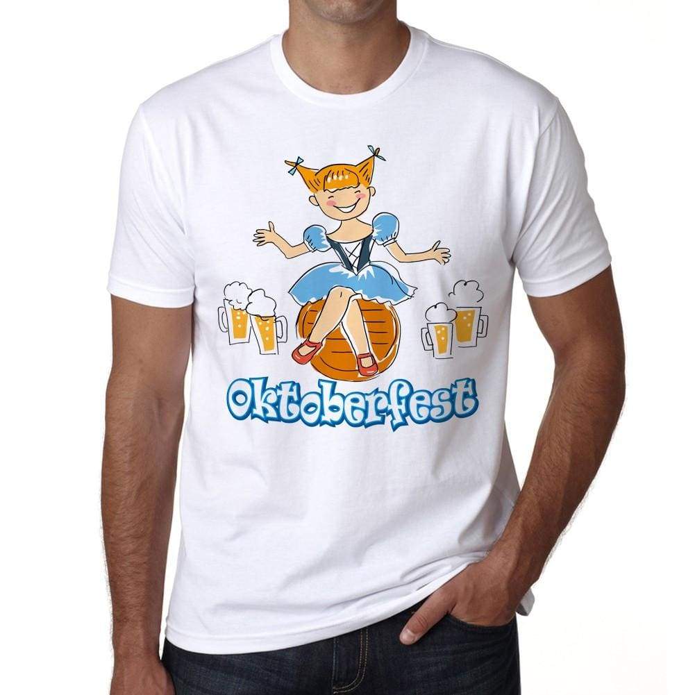 Oktoberfest Schoene Frau 1 Oktoberfest T-Shirt Mens White Tee 100% Cotton 00179