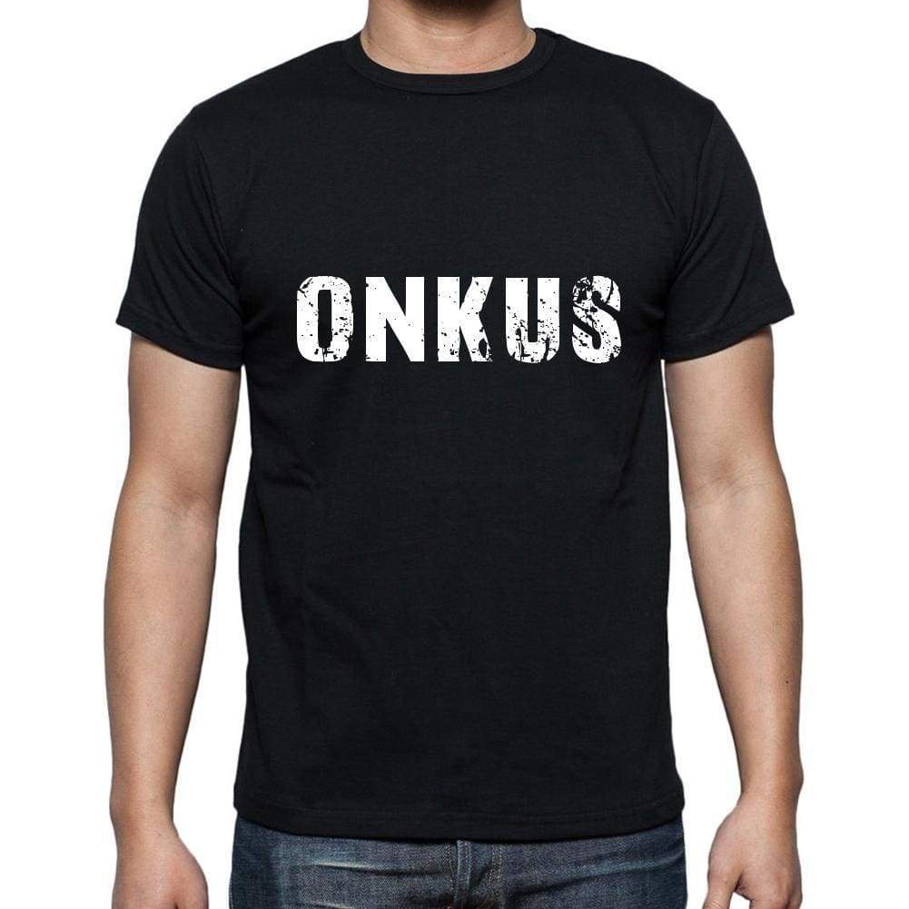 Onkus Mens Short Sleeve Round Neck T-Shirt 5 Letters Black Word 00006 - Casual