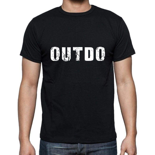 Outdo Mens Short Sleeve Round Neck T-Shirt 5 Letters Black Word 00006 - Casual