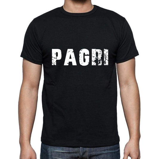 Pagri Mens Short Sleeve Round Neck T-Shirt 5 Letters Black Word 00006 - Casual