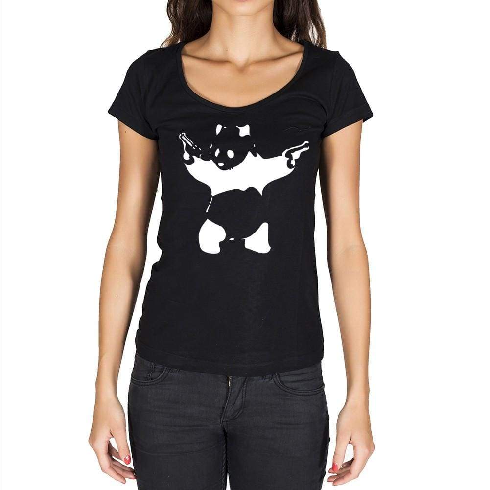 Panda Shooting Black Gift Tshirt Black Womens T-Shirt 00190