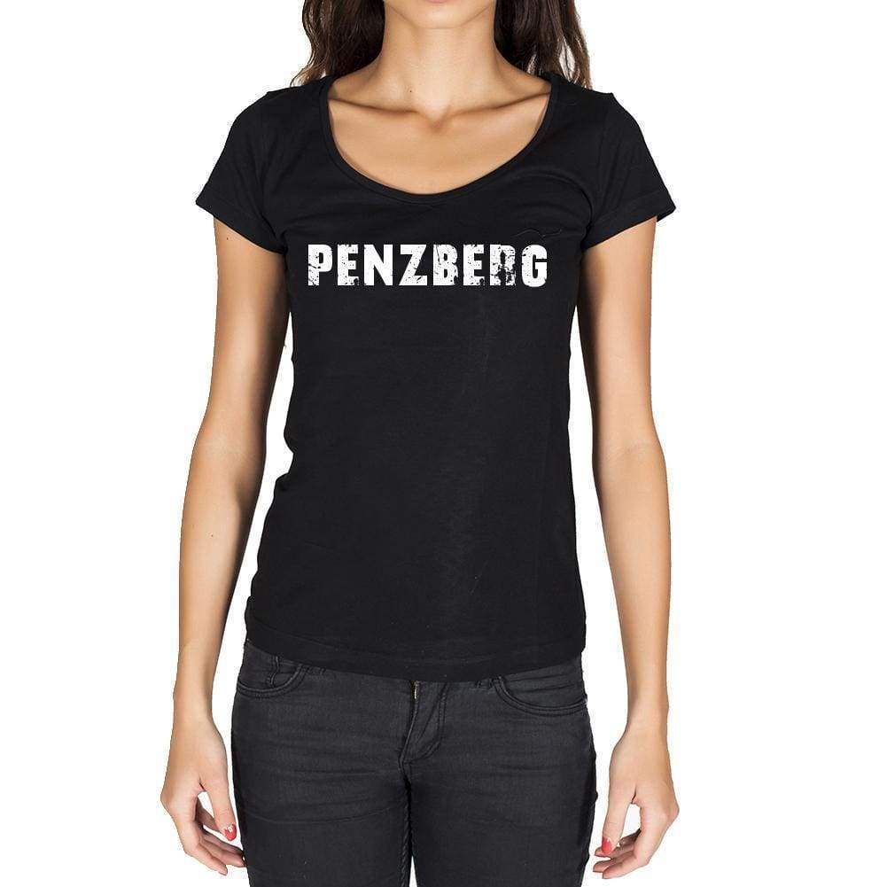 Penzberg German Cities Black Womens Short Sleeve Round Neck T-Shirt 00002 - Casual