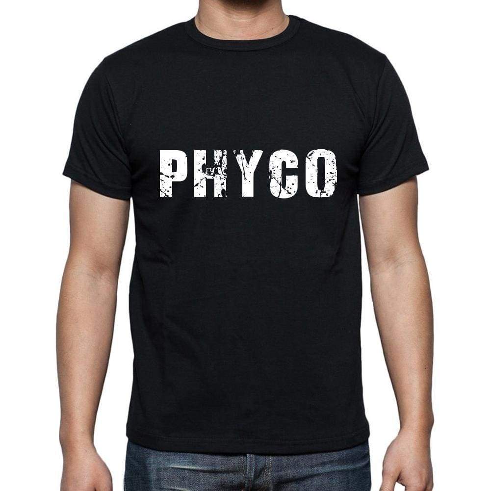 Phyco Mens Short Sleeve Round Neck T-Shirt 5 Letters Black Word 00006 - Casual