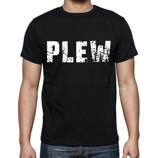 Plew Mens Short Sleeve Round Neck T-Shirt 4 Letters Black - Casual