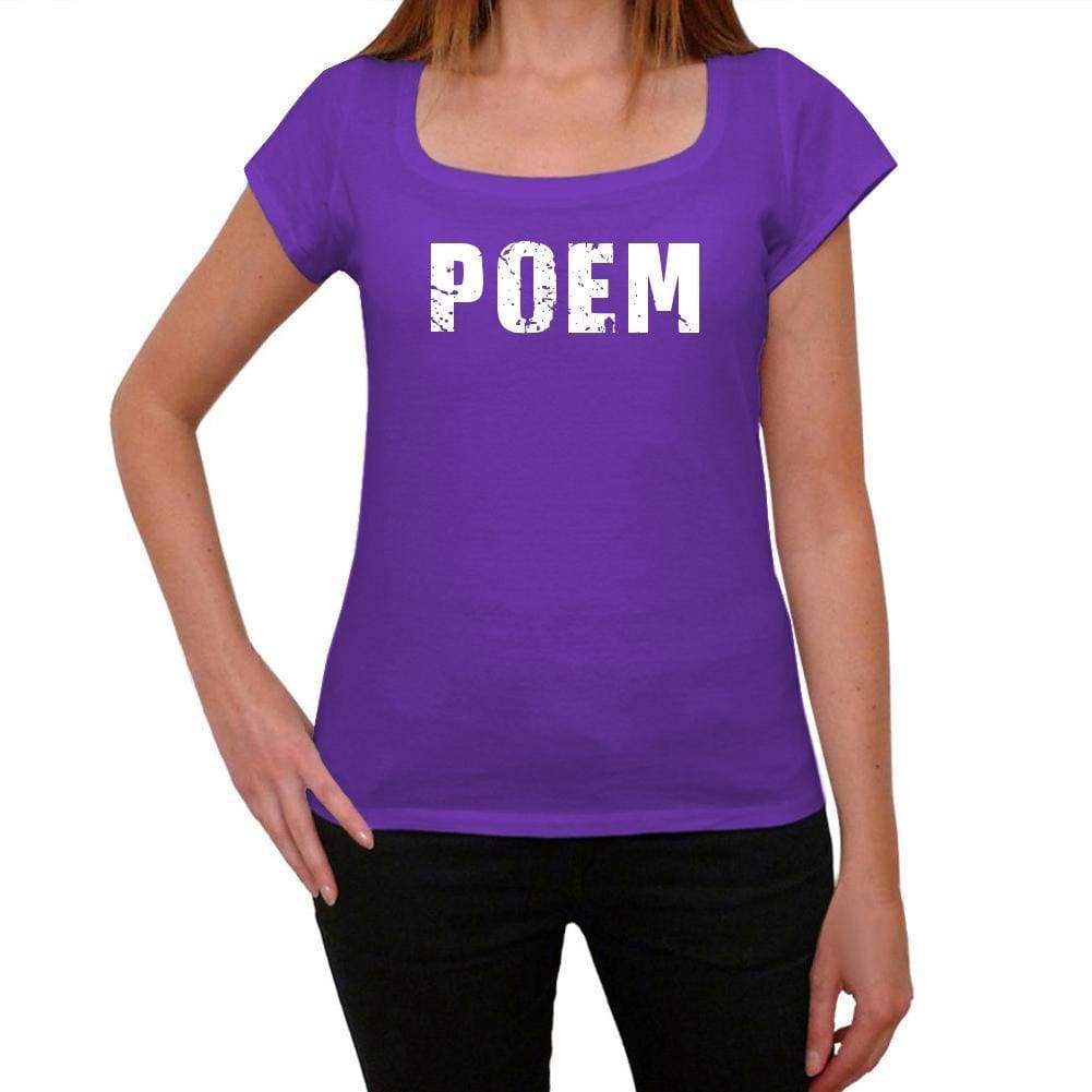 Poem Purple Womens Short Sleeve Round Neck T-Shirt 00041 - Purple / Xs - Casual