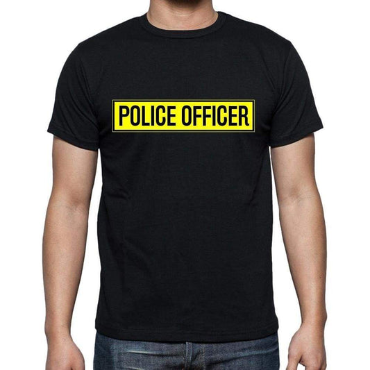 Police Officer T Shirt Mens T-Shirt Occupation S Size Black Cotton - T-Shirt