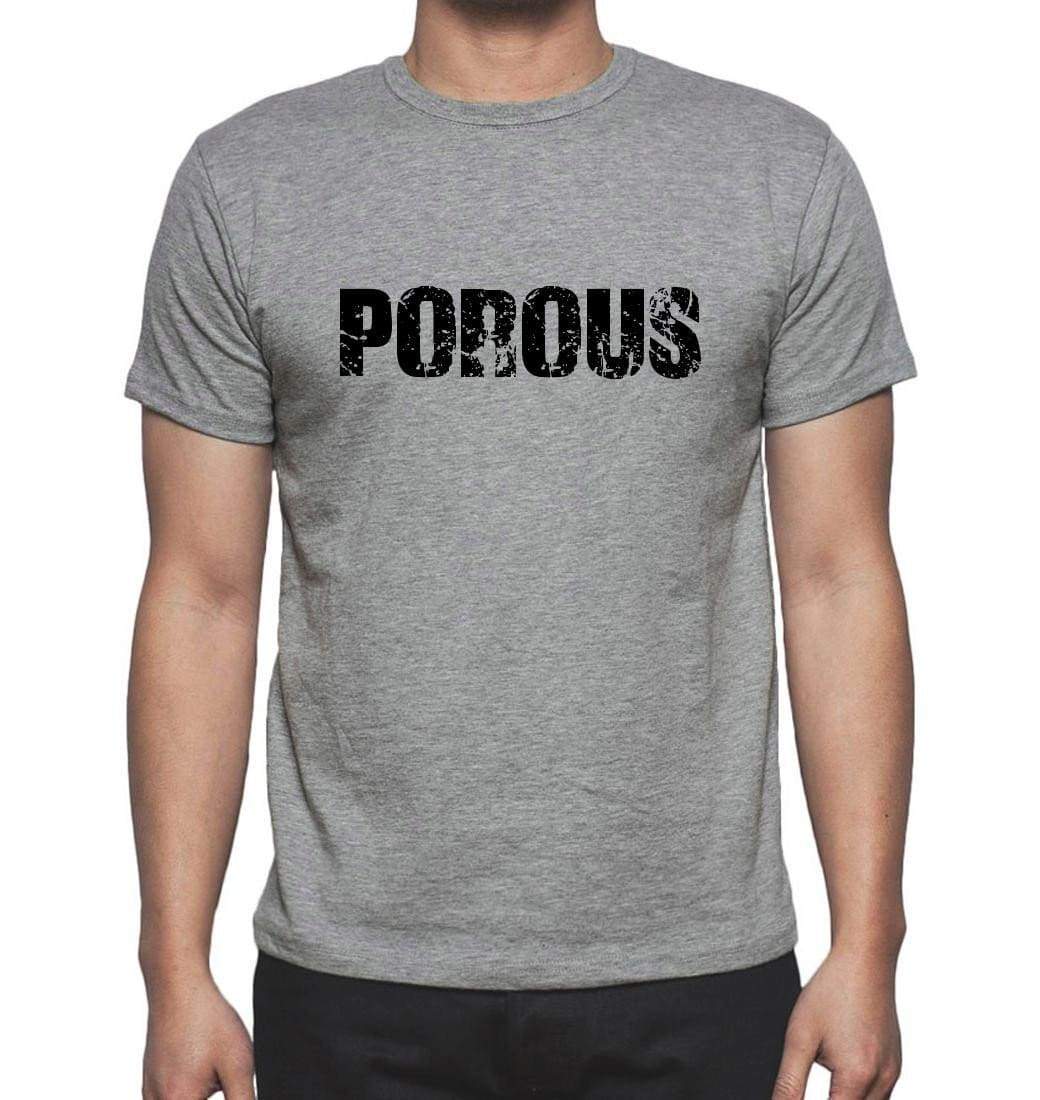 Porous Grey Mens Short Sleeve Round Neck T-Shirt 00018 - Grey / S - Casual