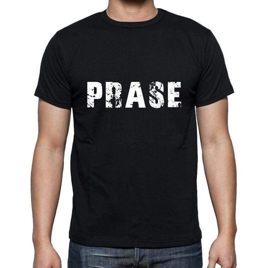 Prase Mens Short Sleeve Round Neck T-Shirt 5 Letters Black Word 00006 - Casual