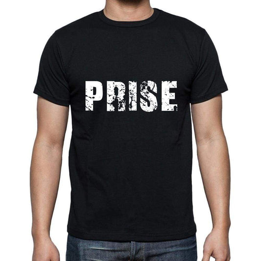 Prise Mens Short Sleeve Round Neck T-Shirt 5 Letters Black Word 00006 - Casual