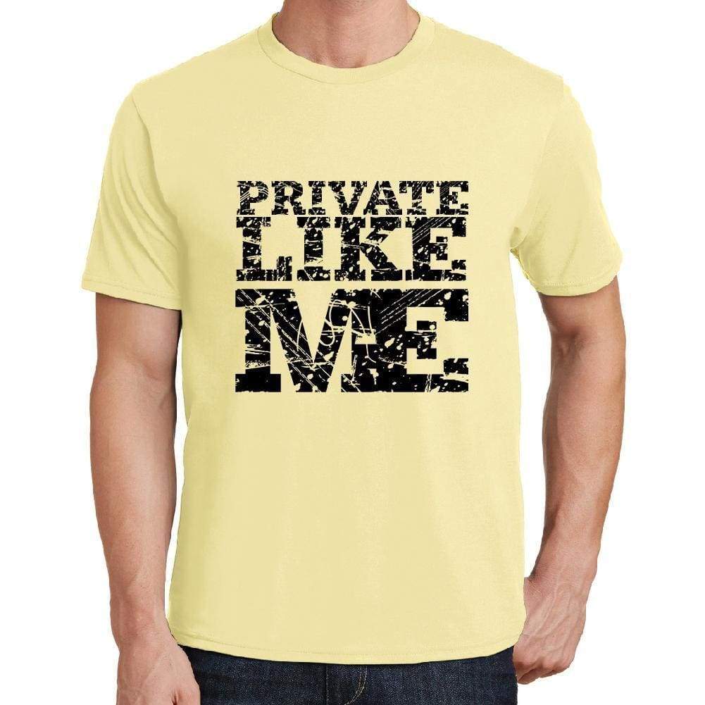 Private Like Me Yellow Mens Short Sleeve Round Neck T-Shirt 00294 - Yellow / S - Casual