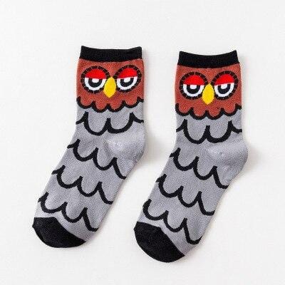 Fashion woman funny owl woman cotton socks Korean female style happy cute animal cartoon ankle socks