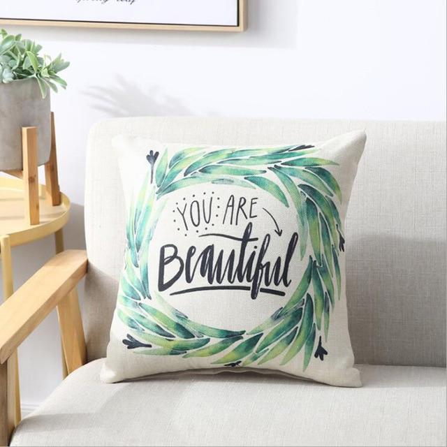 MIHE Christmas Cushion Cover Decorative Pillow Cases For Home Printed Sofa Seat Case Car PillowcaseCar Bed Pillow Case