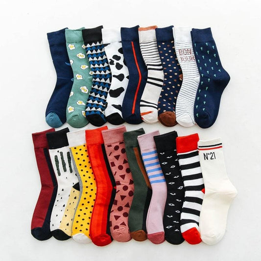 1 Paar bunte Komfort-Socken für Herren, kausal, Harajuku, Geometrie-Muster, Skateboard-Socken, neue 2019, lustige Hochzeitssocken für Männer und Frauen