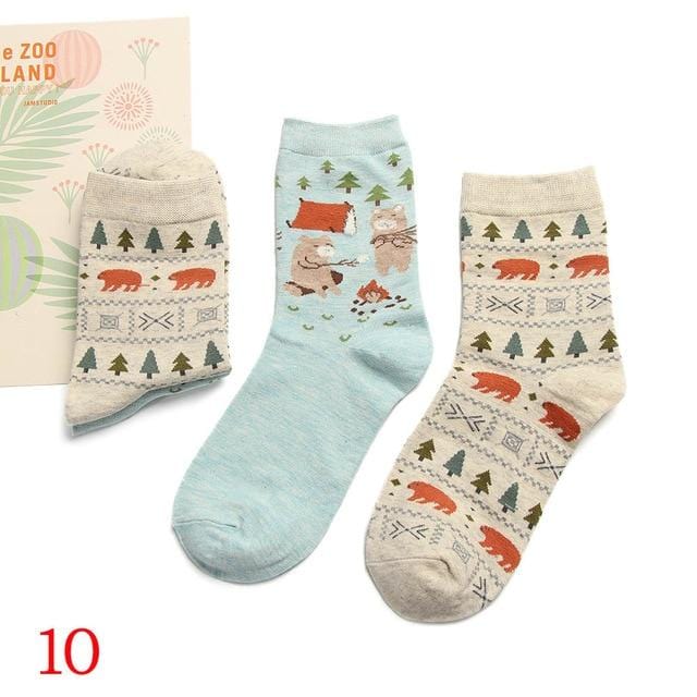 2 paar 2020 Frühling Herbst Nette Socken Frauen Weihnachten Geschenk Box Baumwolle Socken Cartoon Print Kreative Mode Kurze Glückliche Socken für Mädchen