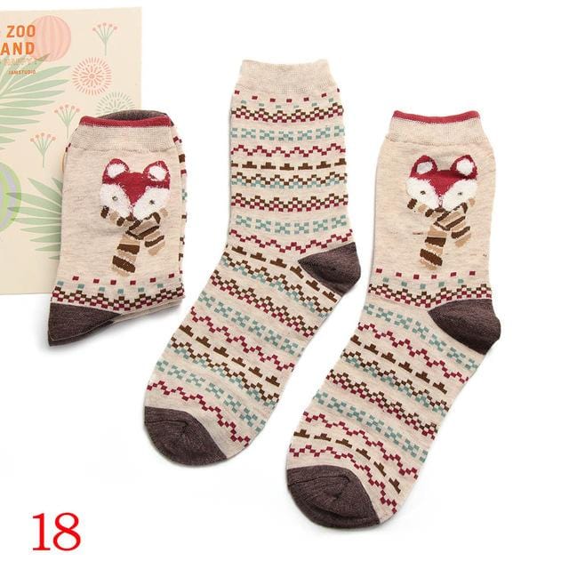 2 paar 2020 Frühling Herbst Nette Socken Frauen Weihnachten Geschenk Box Baumwolle Socken Cartoon Print Kreative Mode Kurze Glückliche Socken für Mädchen