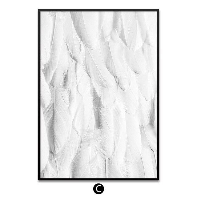 Abstract Golden Black White Feather wall poster Exquisite art Home decor for living room Nordic Canvas Paintings