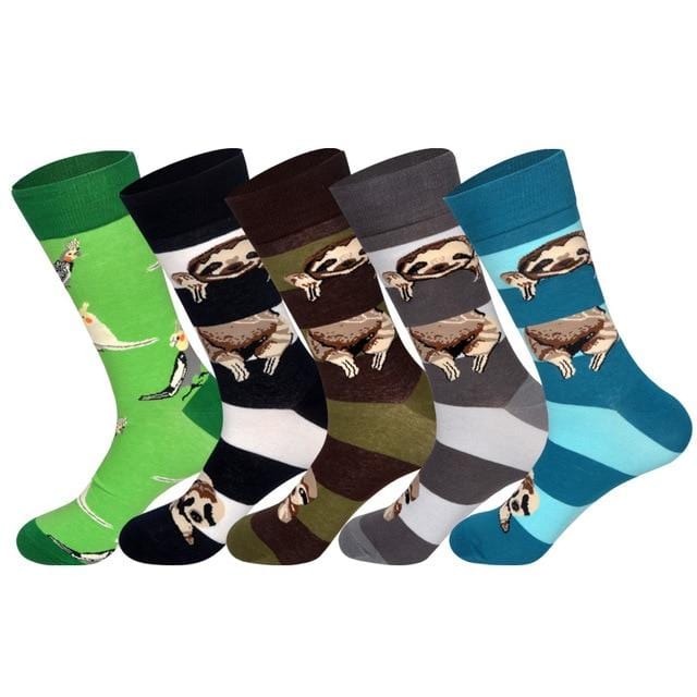 LIONZONE 5Pairs/lot Brand Men Socks 60 Colors 12 Selects British Style StreetWear Designer Happy Socks Funny with Gift Box