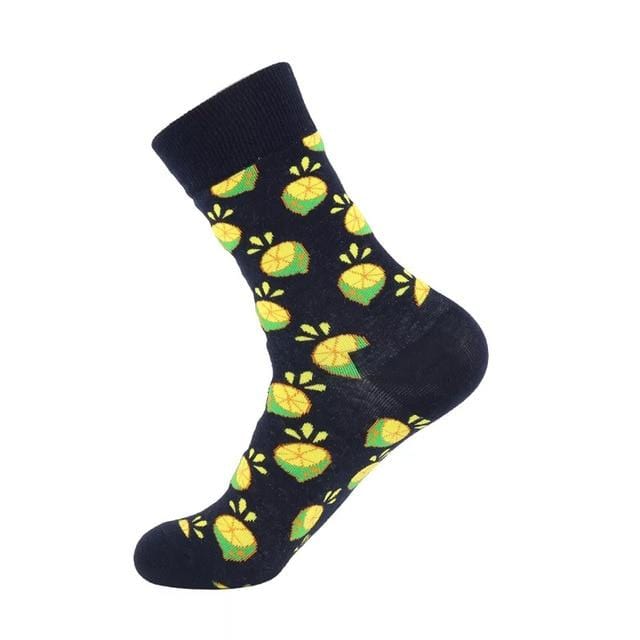 Unisex-Socken, lustig, niedlich, Cartoon-Früchte, Bananen, Avocado, Ei, Kekse, Donuts, Essen, glücklich, japanische Harajuku-Skateboard-Socken für Damen