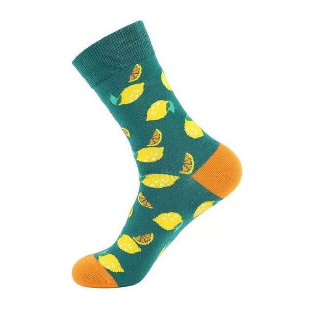 Unisex-Socken, lustig, niedlich, Cartoon-Früchte, Bananen, Avocado, Ei, Kekse, Donuts, Essen, glücklich, japanische Harajuku-Skateboard-Socken für Damen