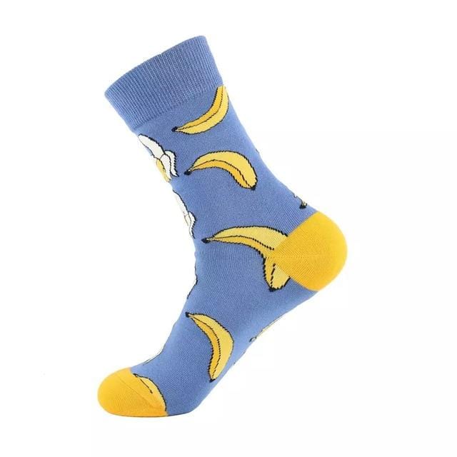 Unisex-Socken, lustig, niedlich, Cartoon-Früchte, Bananen, Avocado, Ei, Kekse, Donuts, Essen, glücklich, japanische Harajuku-Skateboard-Socken für Damen